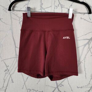 AYBL Burgundy Maroon High Rise Athletic Shorts